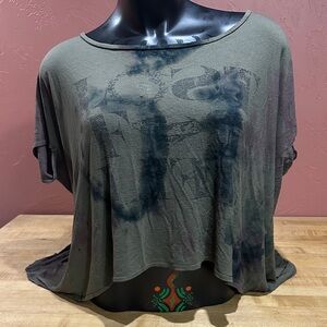 Custom Grunge Top [hi lo off shoulder tie dye splat]